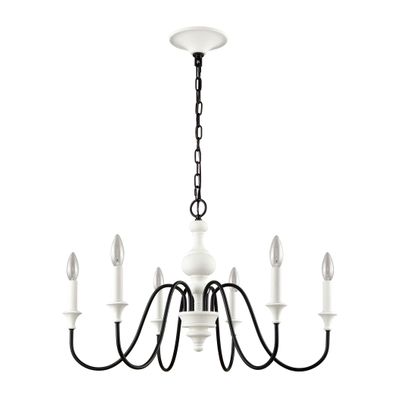 Val de Loire 28″ Wide 6-Light Chandelier - White