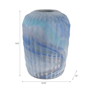 KIRBYWAY BLUE GLASS VASE 14 (IN) 10