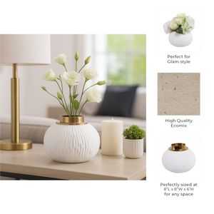 ADLERCREST WHITE VASE 6 (IN) 10