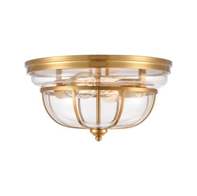 Manhattan Boutique 13″ Wide 2-Light Flush Mount - Brushed Brass
