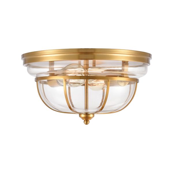 Manhattan Boutique 13'' Wide 2-Light Flush Mount - Brushed Brass