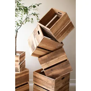 Set of 6 Recycled Pine Display Cubes 5