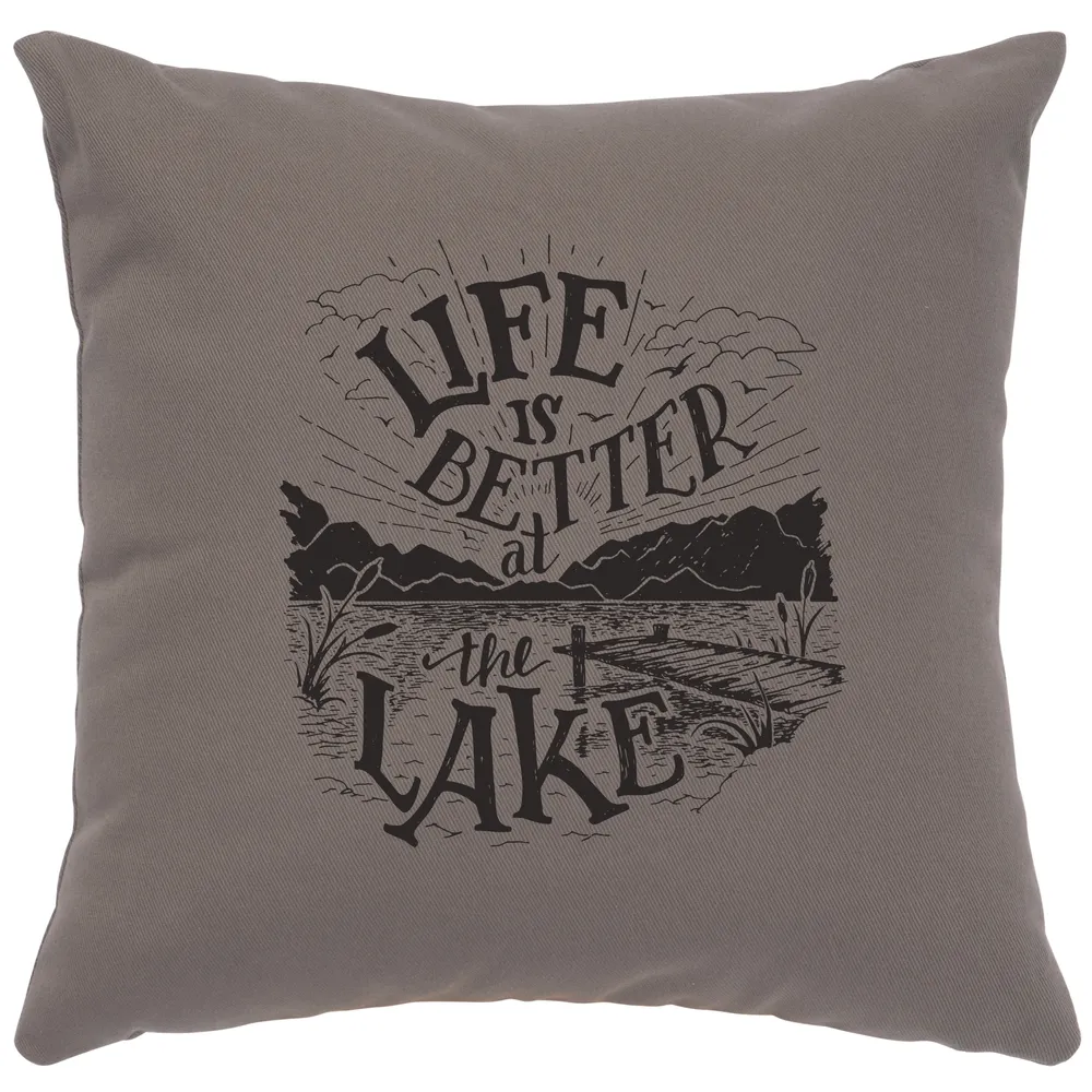 Image Pillow - Life is Better - Cotton Chrome