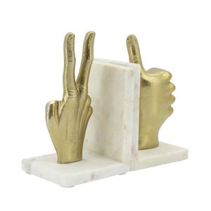 FINCHHAM SET OF 2 GOLD BOOKENDS 8 (IN) 3