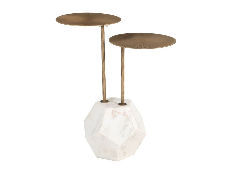 Anten Side Table Brass & White 5
