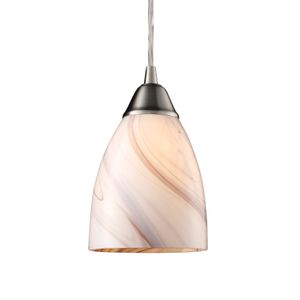 Pierra 5'' Wide 1-Light Mini Pendant - Satin Nickel with Creme Lilac Swirl 1