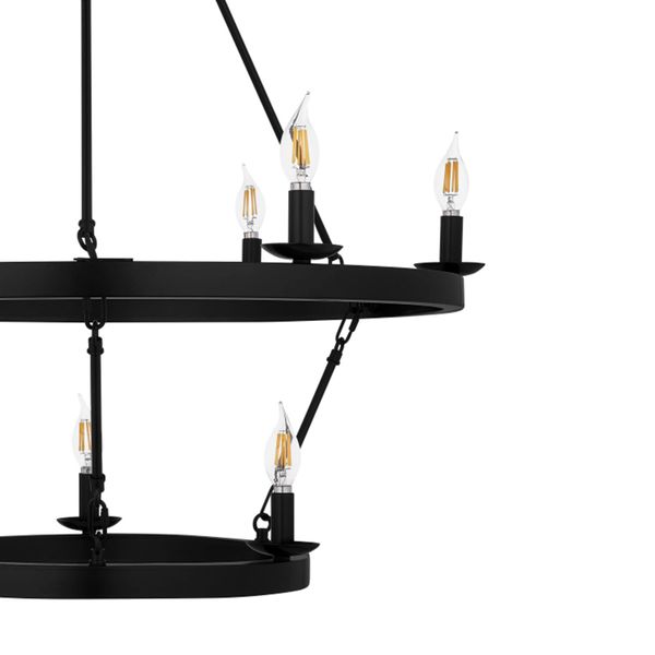 Melina 34'' Wide 9-Light Chandelier - Matte Black