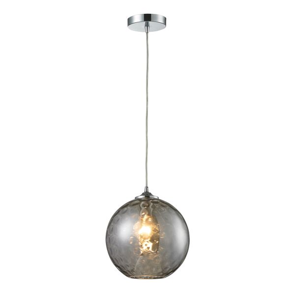 Watersphere 10'' Wide 1-Light Mini Pendant - Polished Chrome with Smoke