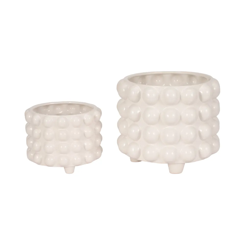 KIRBYHAM SET OF 2 WHITE PLANTER 10 (IN)