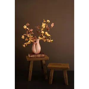 Set of 2 Dark Brown Rectangle Wood Stools 2
