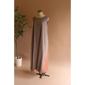Sleeveless Double-Sided Tie Dress - Sienna and Mocha 2