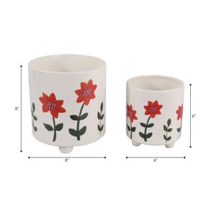 ALMAWAY SET OF 2 ORANGE PLANTER 8 (IN) 10