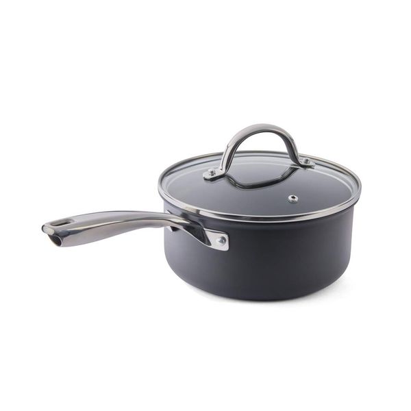 CUISIPRO Sauce Pan, Easy Release Hard Anodized, 3qt/2.8L, D-8"/20.3cm, SS w/Handle 