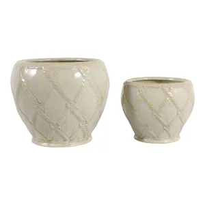 HARDWICKGATE SET OF 2 GREEN PLANTER 7 (IN) 3