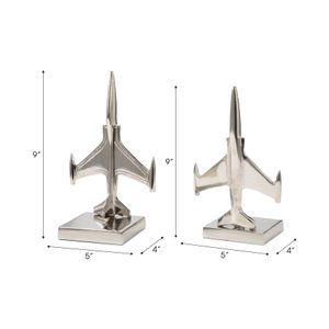 BRAEGROVE SET OF 2 SILVER BOOKENDS 9 (IN) 9