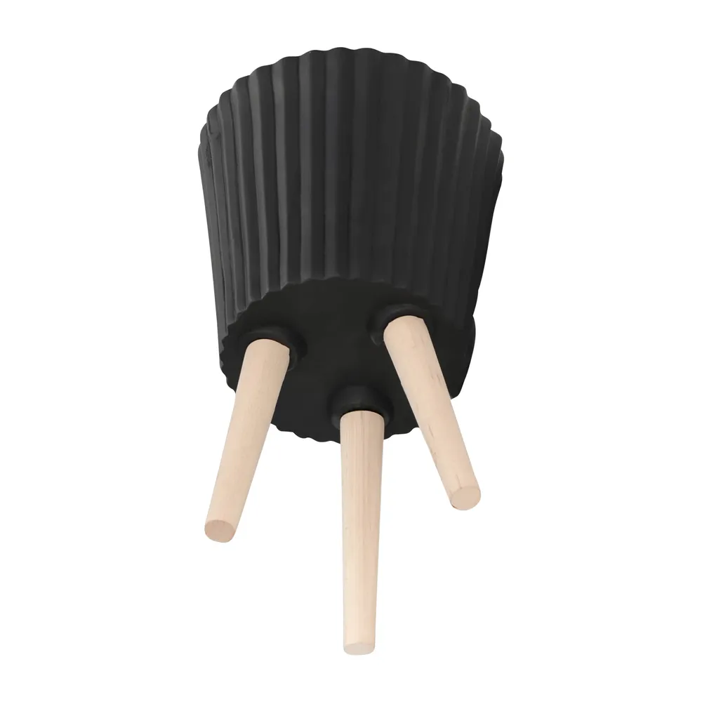 GLASTONCREST SET OF 2 BLACK PLANTER 21 (IN)