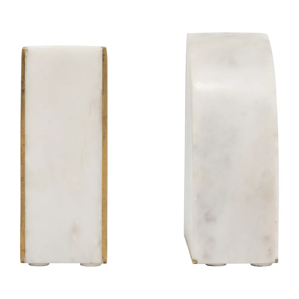 COREYFIELD SET OF 2 WHITE BOOKENDS 5 (IN)