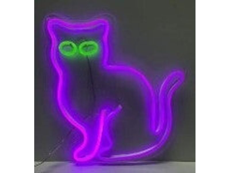 14" Purple Cat Neon Light - Electric 3