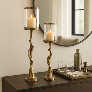 GARNETTMORE SET OF 2 GOLD CANDLE HOLDER 30 (IN) 11