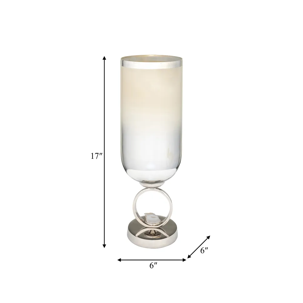 ROCKWIND WHITE GLASS VASE 17 (IN)