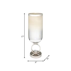 ROCKWIND WHITE GLASS VASE 17 (IN) 9