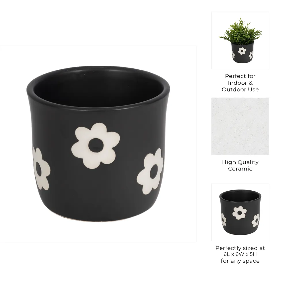 BELDENTON BLACK PLANTER 6 (IN)