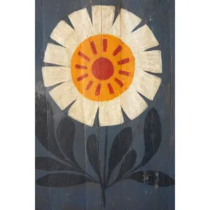 Set of 4 Hand-Painted Florals on Recycled Wood 4