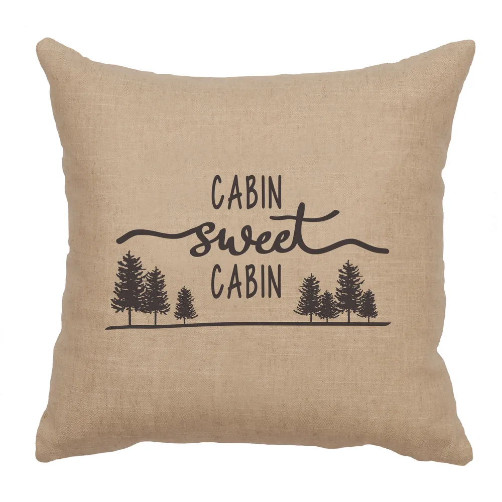 Image Pillow - Sweet Cabin - Linen Natural