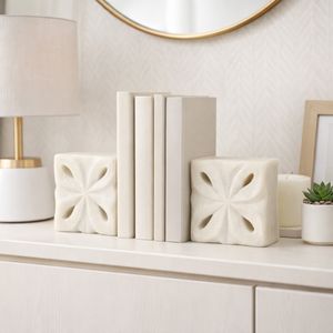 ROSEGATE SET OF 2 WHITE BOOKENDS 6 (IN) 11