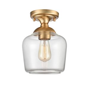 Agnes 8'' Wide 1-Light Semi Flush Mount - Satin Brass 1