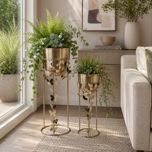 ELDONPORT SET OF 2 GOLD PLANTER 29 (IN) 2