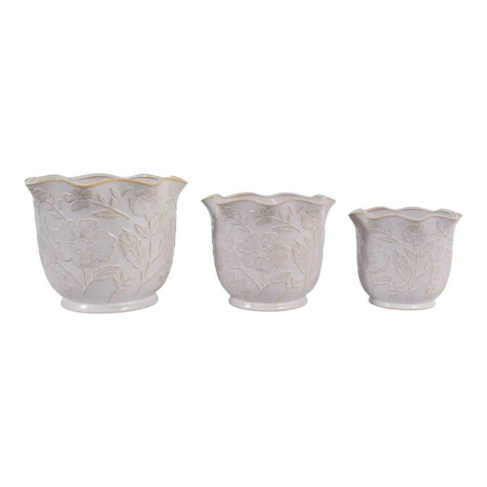 CLAYBROOK SET OF 3 IVORY PLANTER 9 (IN)