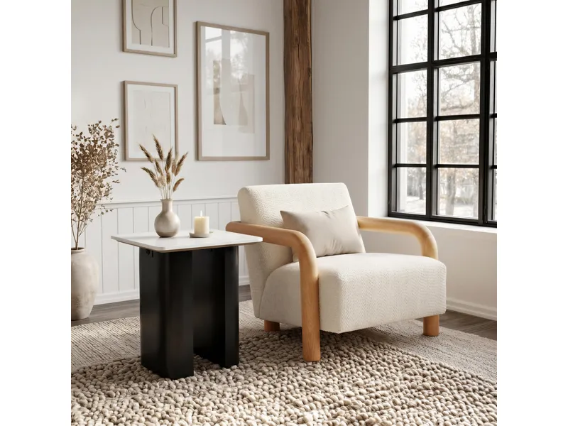 Fiora Side Table White & Black 2