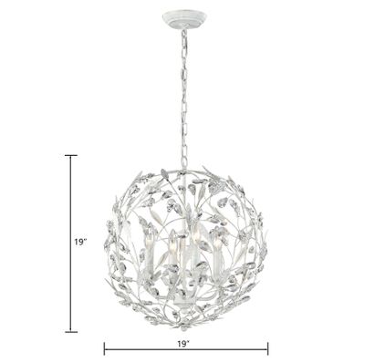 Circeo 19″ Wide 4-Light Chandelier - Antique White