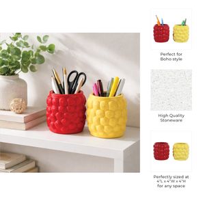DURBANMOOR SET OF 2 RED PENCIL CUP 4 (IN) 10