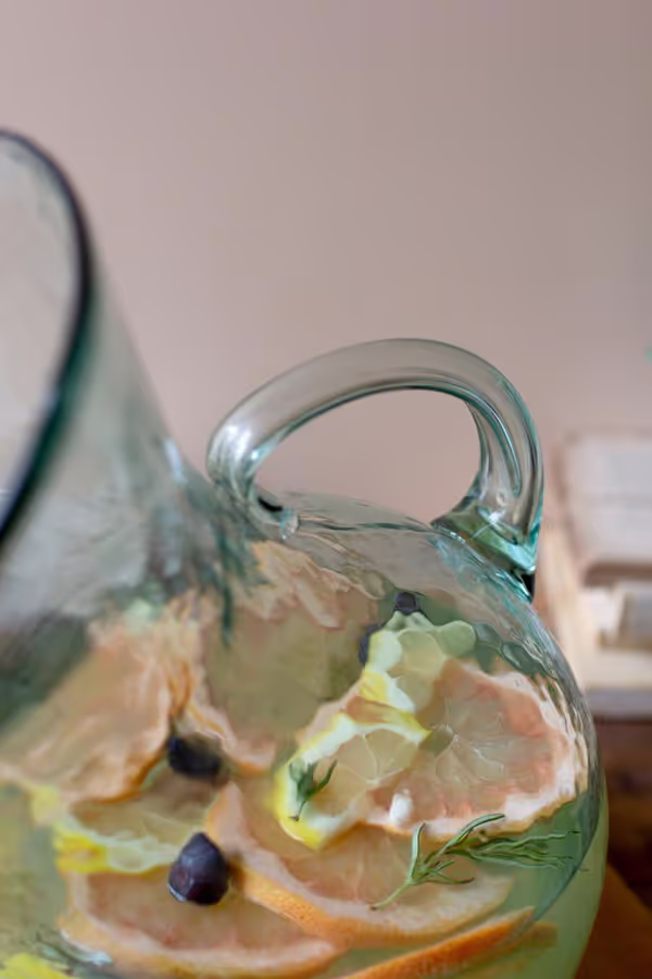 Large Glass Tilted Pitcher