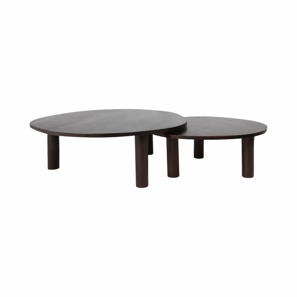 FORRESTBROOK SET OF 2 BROWN COFFEE TABLES 16 (IN)
