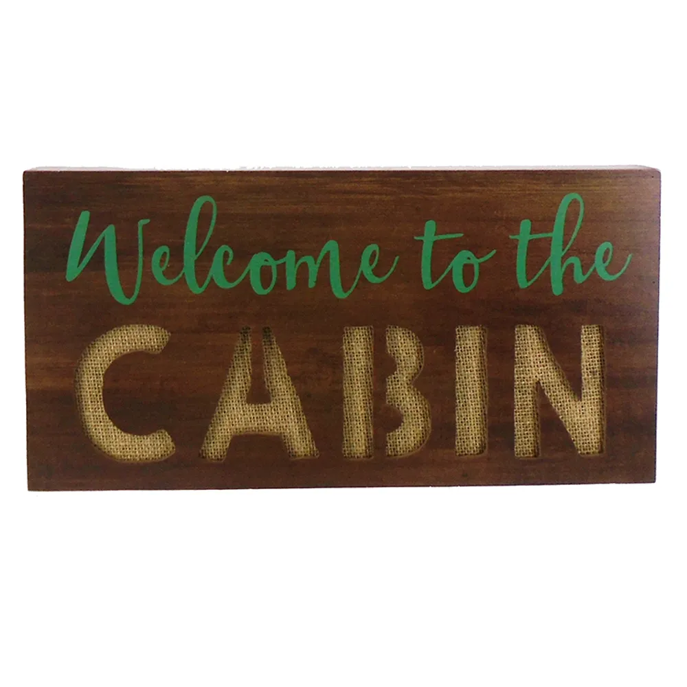 15-3/4" WELCOME TO THE CABIN BOX SIGN