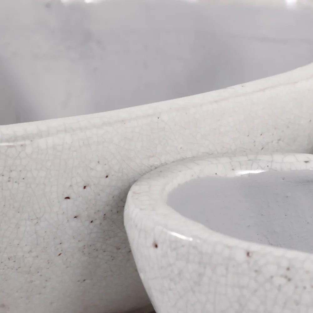 DEVONCLIFF SET OF 2 WHITE PLANTER 4 (IN)