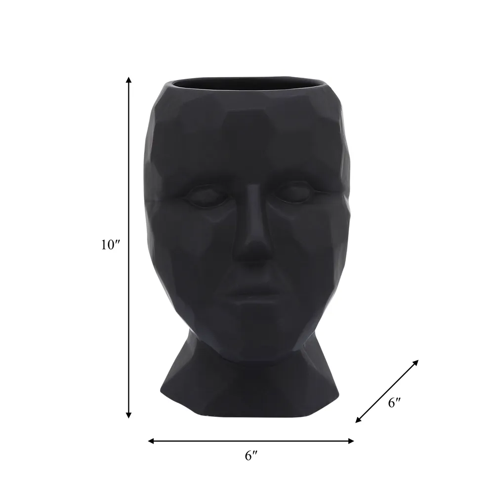 CLOVERTON BLACK VASE 10 (IN)