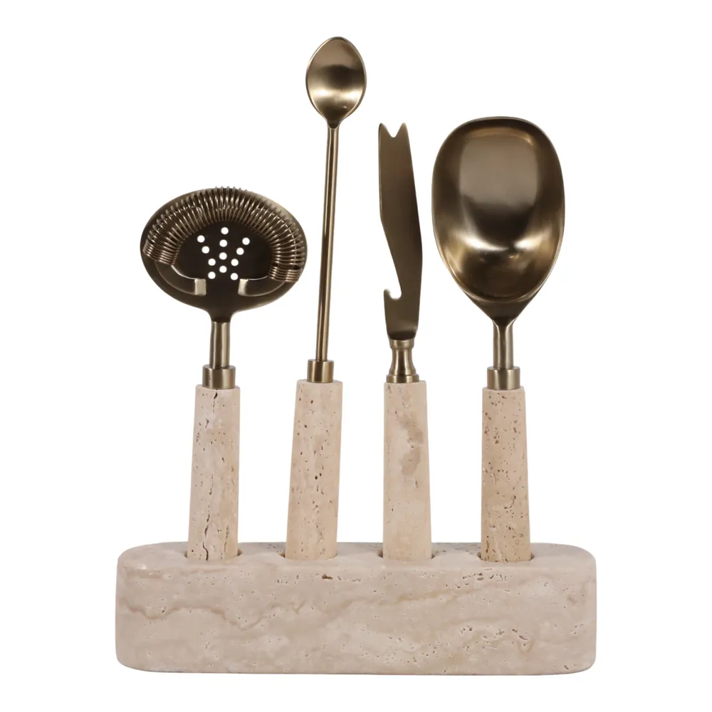 HEMMINGGATE SET OF 4 CREAM BAR ACCESSORIES 12 (IN)