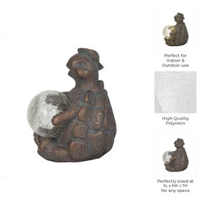7" TURTLE WITH SOLAR ORB, ANTIQUE COPPER 11