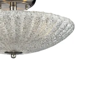 Luminese 16'' Wide 3-Light Semi Flush Mount - Satin Nickel 4