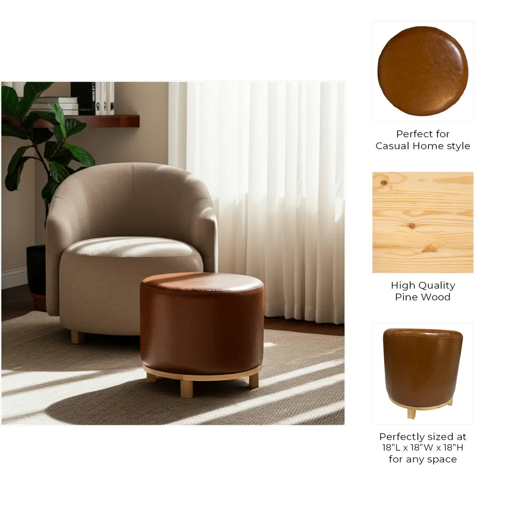 BAYARDGATE BROWN OTTOMAN 18 (IN)