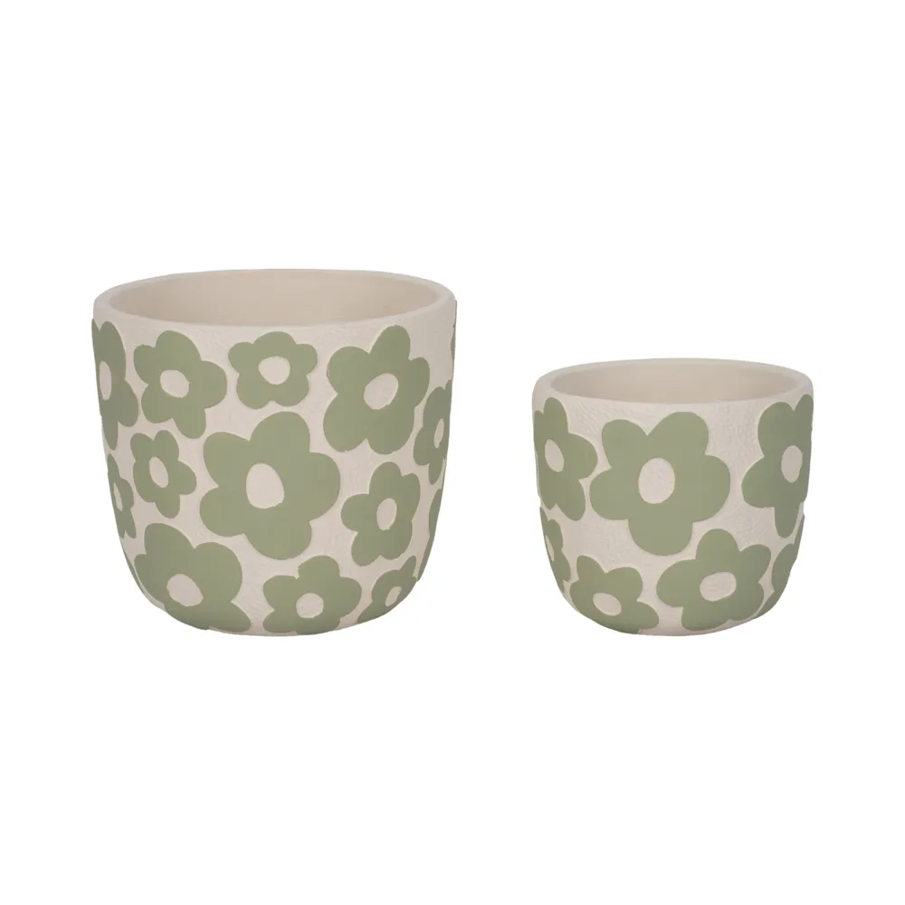 AXELGROVE SET OF 2 GREEN PLANTER 8 (IN)