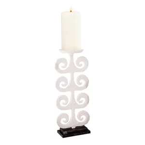 Curled Fern Candleholder - White 1