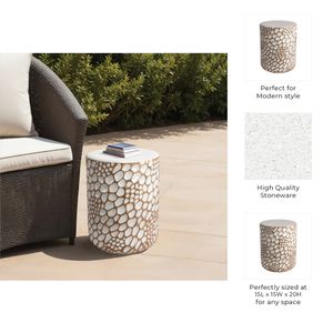 NEWTONCREST WHITE GARDEN STOOL 20 (IN) 10
