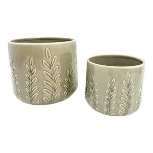 DUNRUN SET OF 2 GREEN PLANTER 7 (IN) 2