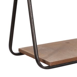 METAL/WOOD 29" 3-TIER HANGING WALL SHELF, BROWN 6