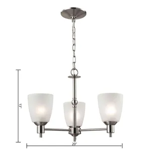 Jackson 20'' Wide 3-Light Chandelier - Brushed Nickel 2